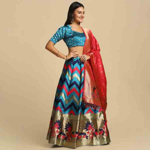 Semi-Stitched Lehenga Choli With Dupatta