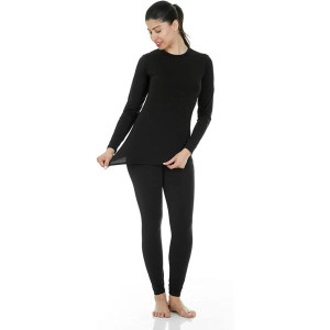 Long Johns Thermal Underwear for Women Fleece Lined Base Layer Pajama Set Cold Weather