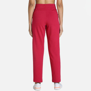 Women Pink Solid Cotton Track Pant